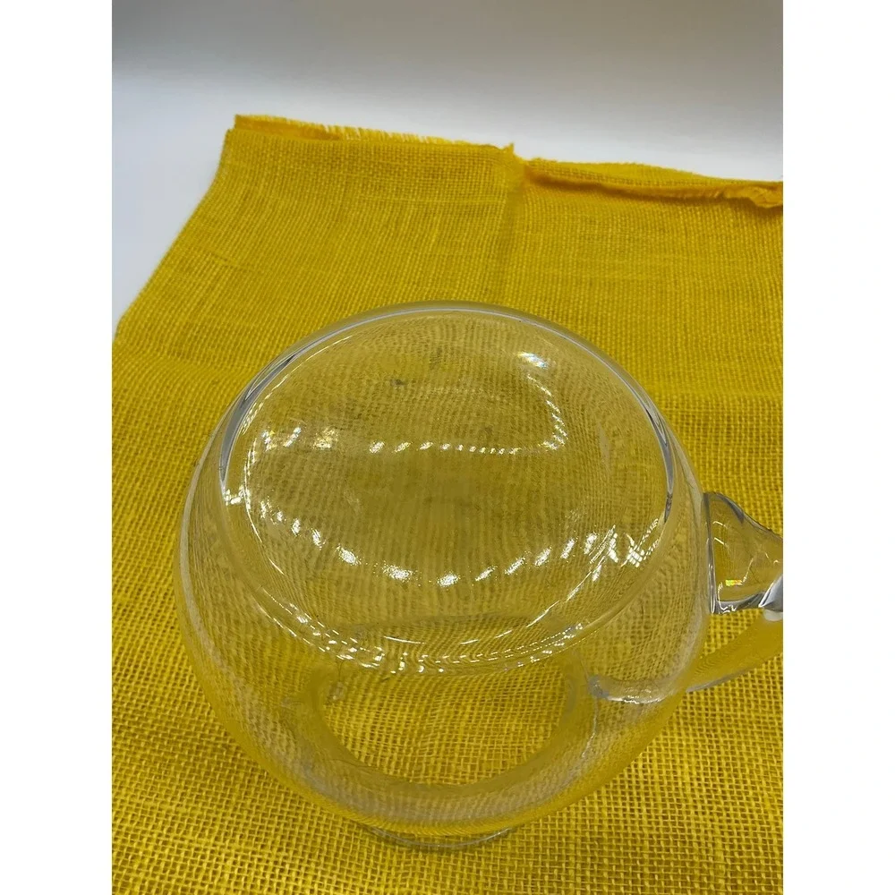 Vintage Glass Pitcher Unisex OS Clear Hand Blown Ice Lip Serving Carafe